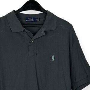 Polo Ralph Lauren Men's Large Cotton Short Sleeve Shirt Solid Green *read